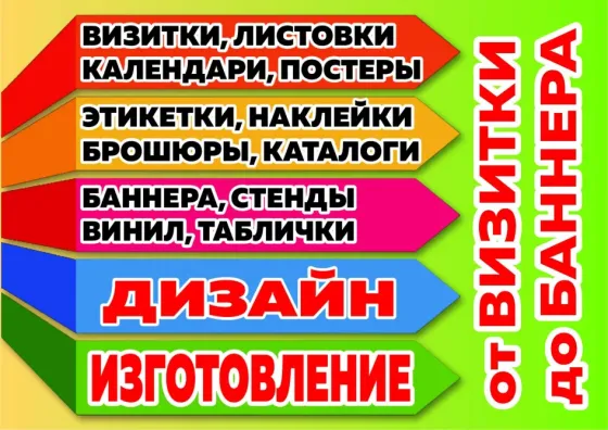 Дизайн и изготовление визиток, буклетов, листовок, логотипов и баннеров