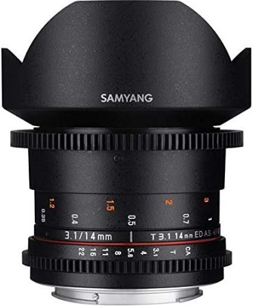 Широкоугольный кинообъектив Samyang 14 мм T3.1 для камер Canon EF Павлодар - сурет 1