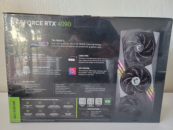 Продается MSI GeForce RTX 4090 Gaming X TRIO 24GB Алматы - изображение 3