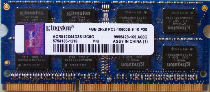 Оперативная память ноутбука DDR3 1333MHz-4GB. Алматы - изображение 1