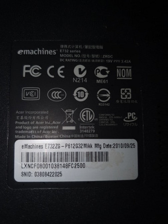 Ноутбук eMachines E732 core i3 Алматы - сурет 3