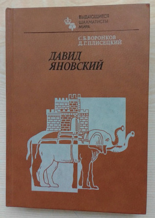 Обложка книги Давида Яновского, изображение слона на фоне замка