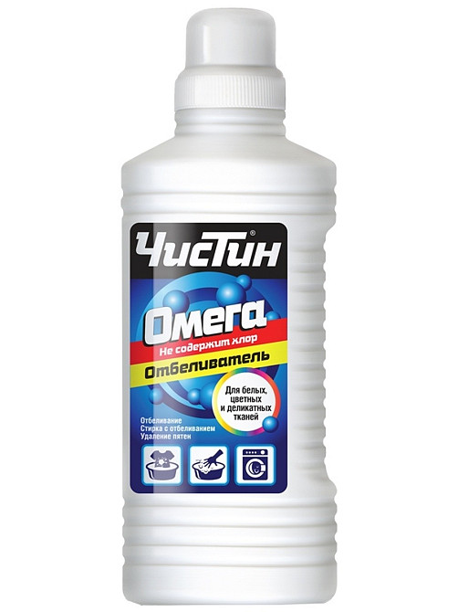 Чистин Омега отбеливатель пластикалық қаптамада.
