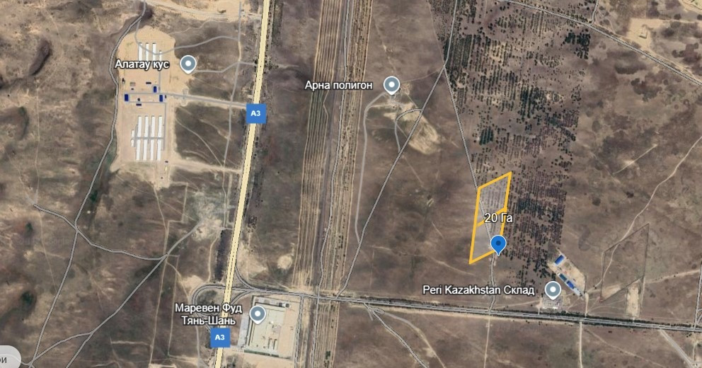 Жер учаскесімен спутник түсірілімі