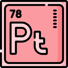 Иконка элемента платины с символом Pt и номером 78