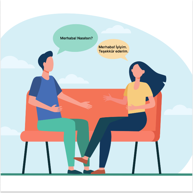 Екі адам паркте орындықта отырып, бір-бірімен сөйлесіп отыр.