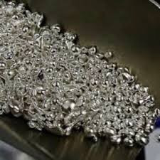 Бросок цепи из серебряных элементов на столе