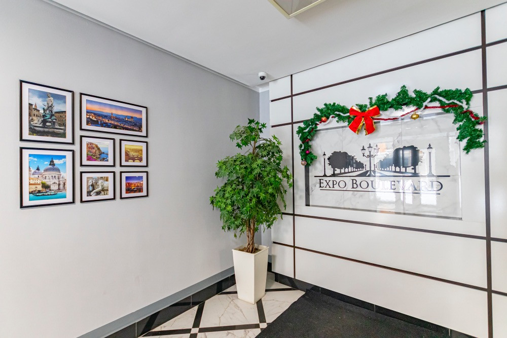 Вид на жилые дома в зимний период