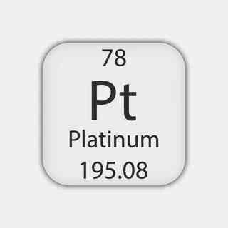 Менделеев таблицасындағы символдар мен элементтер: платина (Pt, 78) және палладий (Pd, 46)