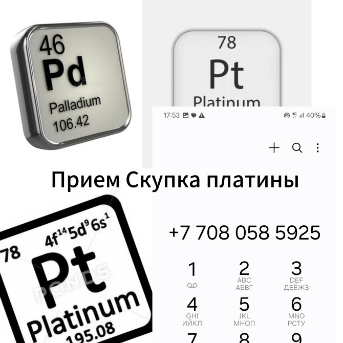 Символы и элементы таблицы Менделеева: платина (Pt, 78) и палладий (Pd, 46)