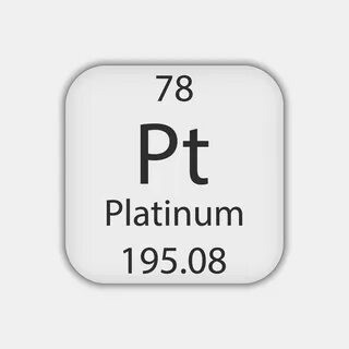 Символ платины с атомным номером и массой