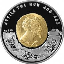 монета с изображением Аттилы