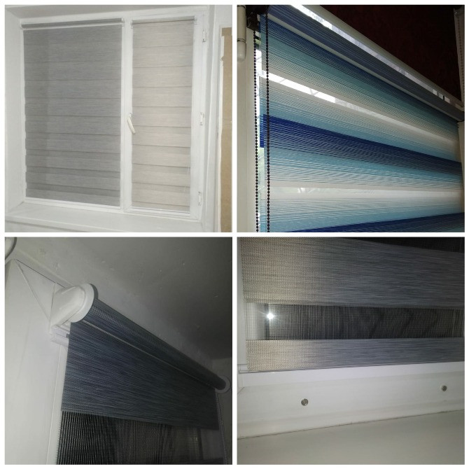 Изображения различных типов жалюзи и рулонных штор