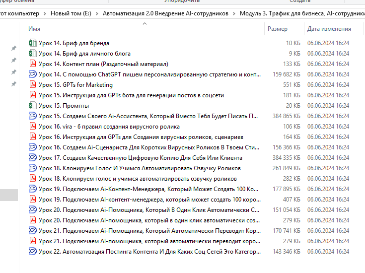 AI-ді маркетинг және жылжыту бойынша сабақтардың мазмұны