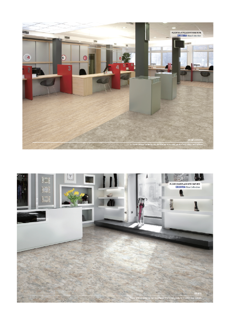 Современные полы в офисах и магазинах, демонстрирующие разные текстуры и стили оформления