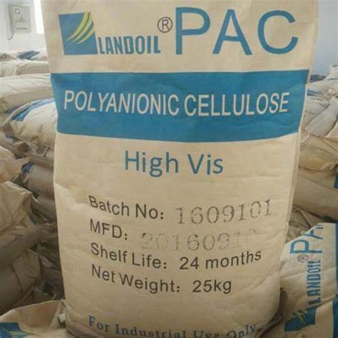Мешок с полианонической целлюлозой (PAC), высокая вязкость, вес 25 кг, срок годности 24 месяца