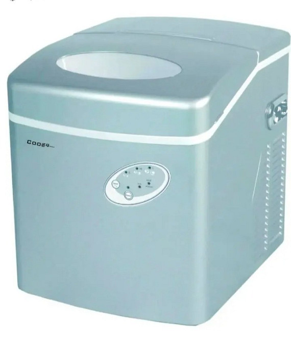 Мұз жасаушы машина, күміс түсті, заманауи дизайн, жинақы өлшемдер