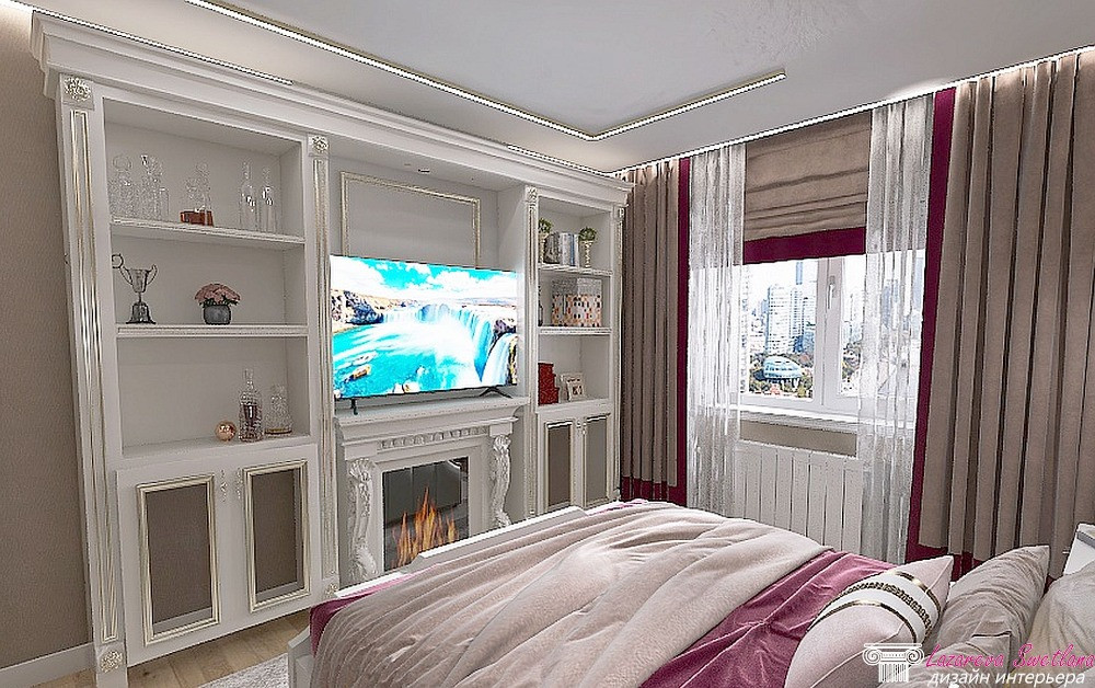 Элегантты жатын бөлме, теледидар және жайлы атмосферамен