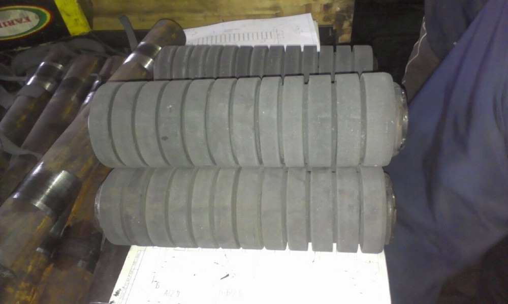 Рифленді беті бар резинотранспортерлік валдар