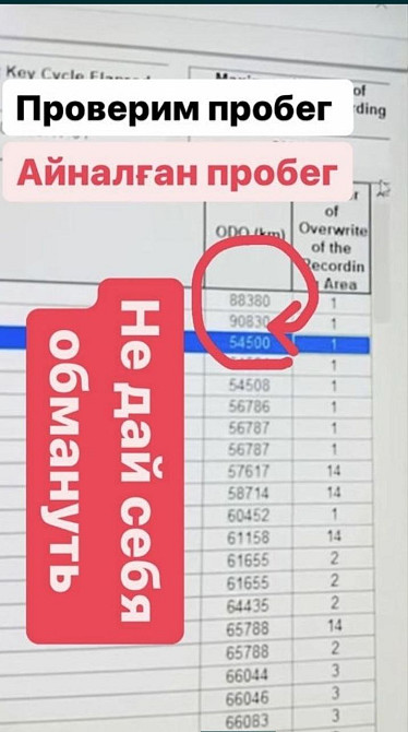 Мошеншілік туралы ескерту көрсететін пробег тексеру бағдарламасының скриншоты