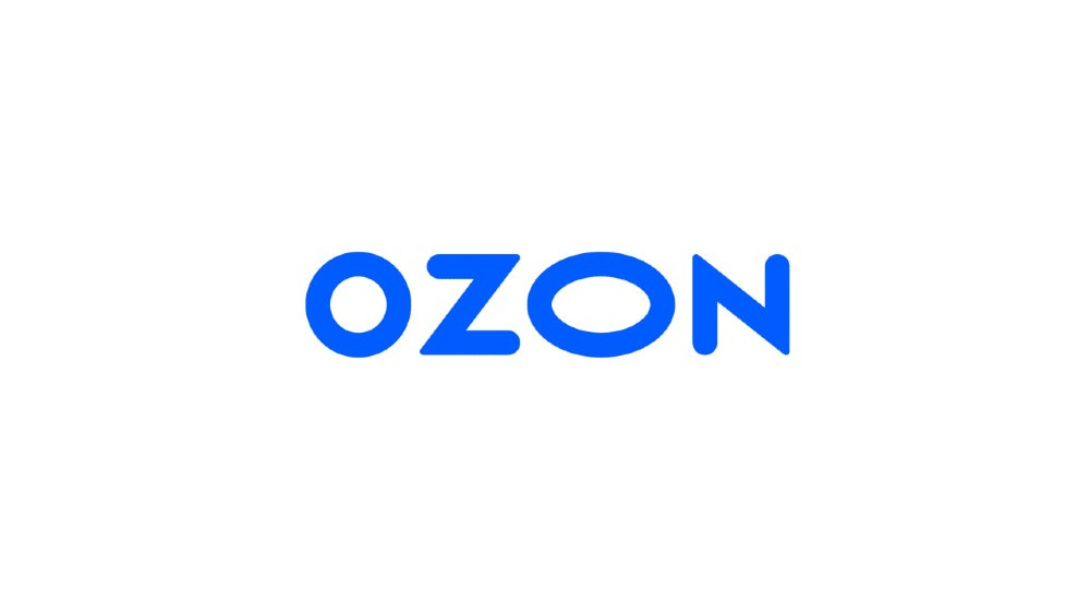 Ozon компаниясының логотипі ақ фонмен