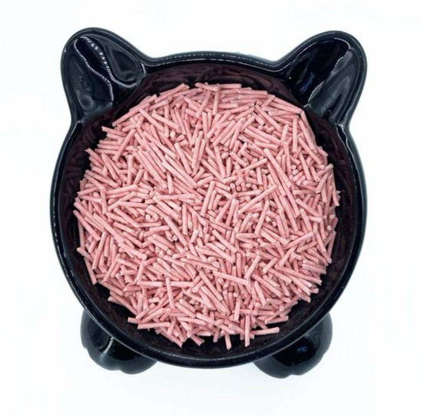 Мысықтарға арналған розовый түсті гранулалармен ыдыс