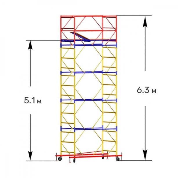 Строительные леса установленны в помещении