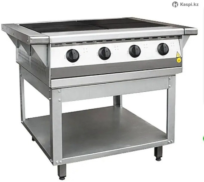 Плита для готовки с четырьмя конфорками и металлическим каркасом
