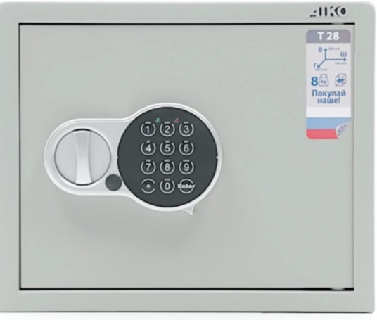 Электронды кілтпен жабылған сейф, кодтық панельмен жабық