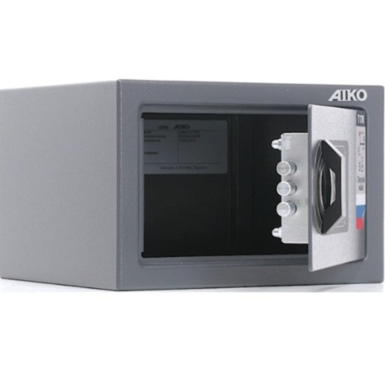 Aiko сейфі, есігі ашық, ішіндегі құлып механизмі