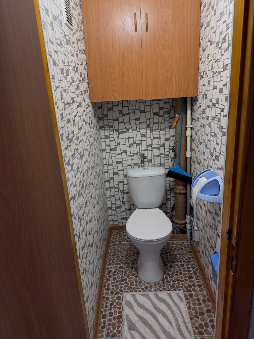 Дәретхана дәретханамен және плиткамен әрленген