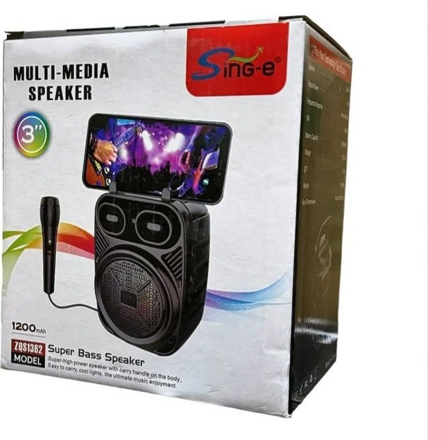 Коробка мультимедийной колонки с поддержкой микрофона, модель Super Bass Speaker, предназначенная для воспроизведения музыки и караоке