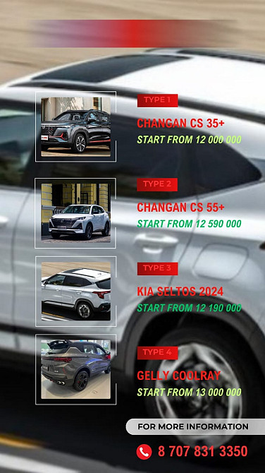Кроссовер Changan CS 35+ 2024 года, цена от 12 000 000