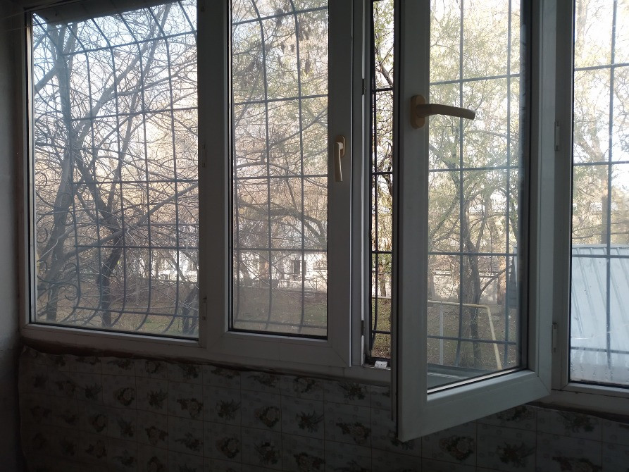 Решеткалы терезе мен ағаштарға қарау