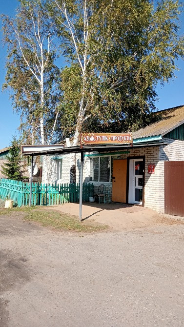 Кафе вывескамен, жасылмен қоршалған