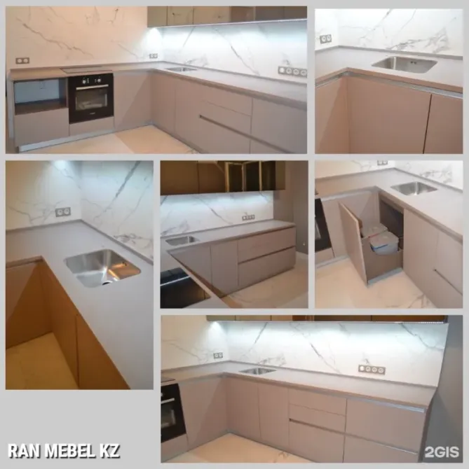 Кухонные гарнитуры с мраморной столешницей