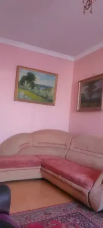 Гостиная с мягким диваном и картиной на стене