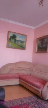 Гостиная с мягким диваном и картиной на стене