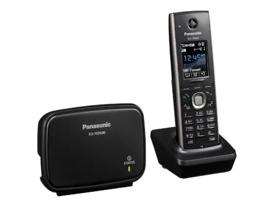Проводной телефон Panasonic с одной трубкой и базой для подключения