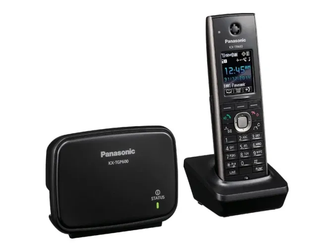 Проводной телефон Panasonic с одной трубкой и базой для подключения