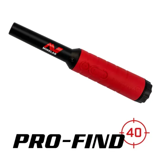 Металлоискатель Minelab Pro-Find 40 с красной рукояткой и черной насадкой для поиска
