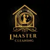 Lmaster Cleaning компаниясының алтын түстегі логотипі