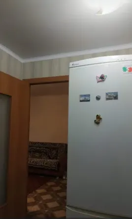 Холодильник в коридоре с украшениями