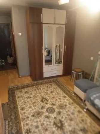 Комната с зеркальным шкафом и диваном