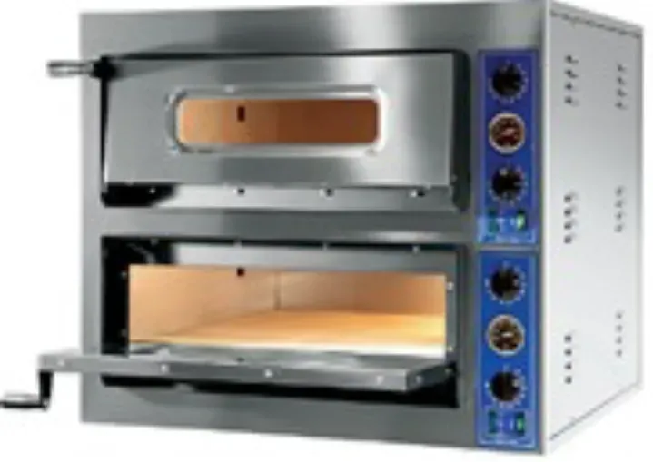 Двухъярусная пекарская печь, стальная конструкция, регулируемые термостаты, предназначенная для выпечки пиццы