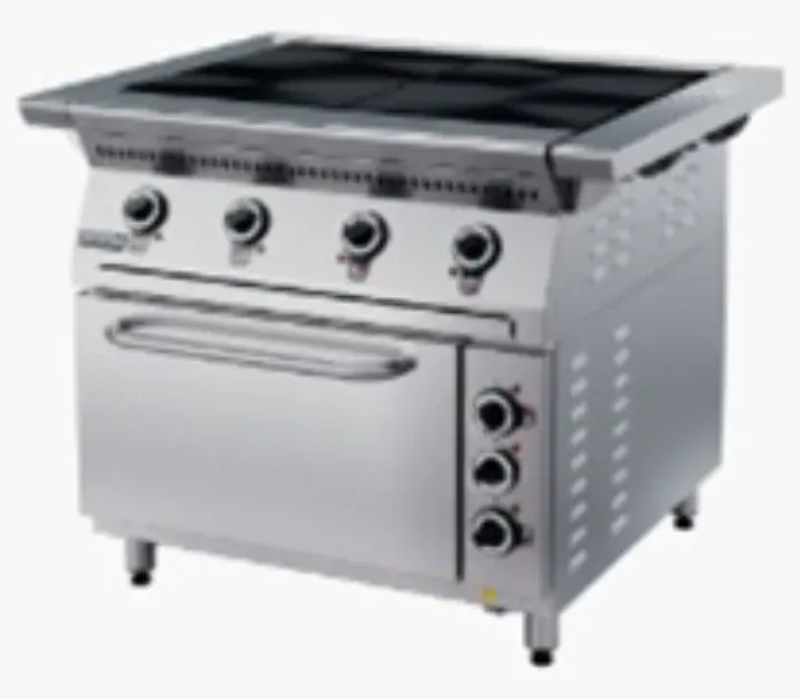 Профессиональная газовая плита с четырьмя конфорками и духовкой