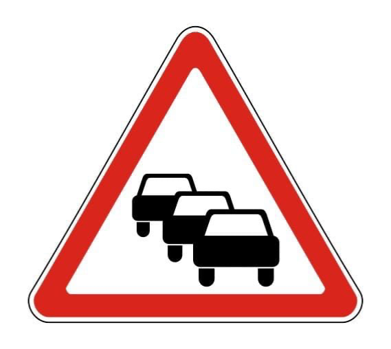 Жолда кептелістер туралы ескерту белгісі