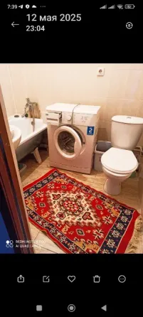 Ванная комната с унитазом и стиральной машиной