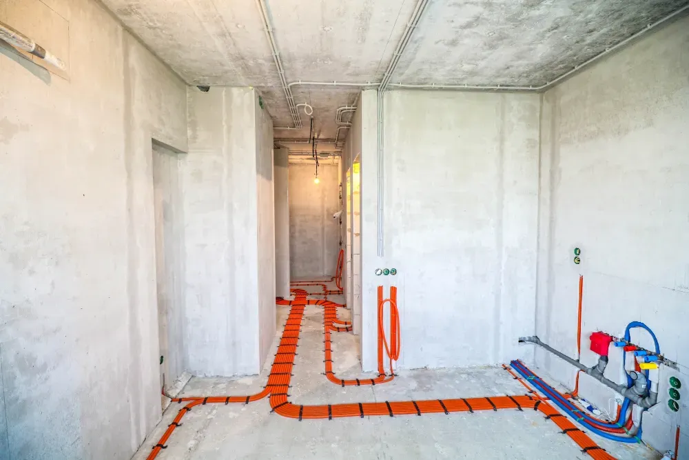 Бөлмеде орнатылған тарату щитымен электропроводка