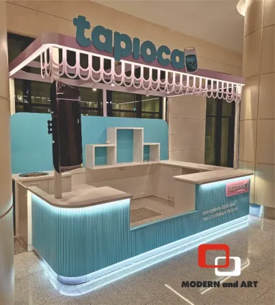 Кафе tapioca с современным дизайном и яркими акцентами